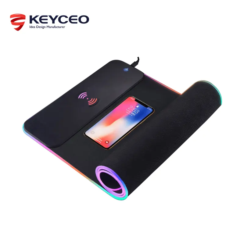 Wireless Charge Soft Cloth RGB OEM Mouse Pad Gaming Luminoous Charging Panel Safe Stable And Fast Charging