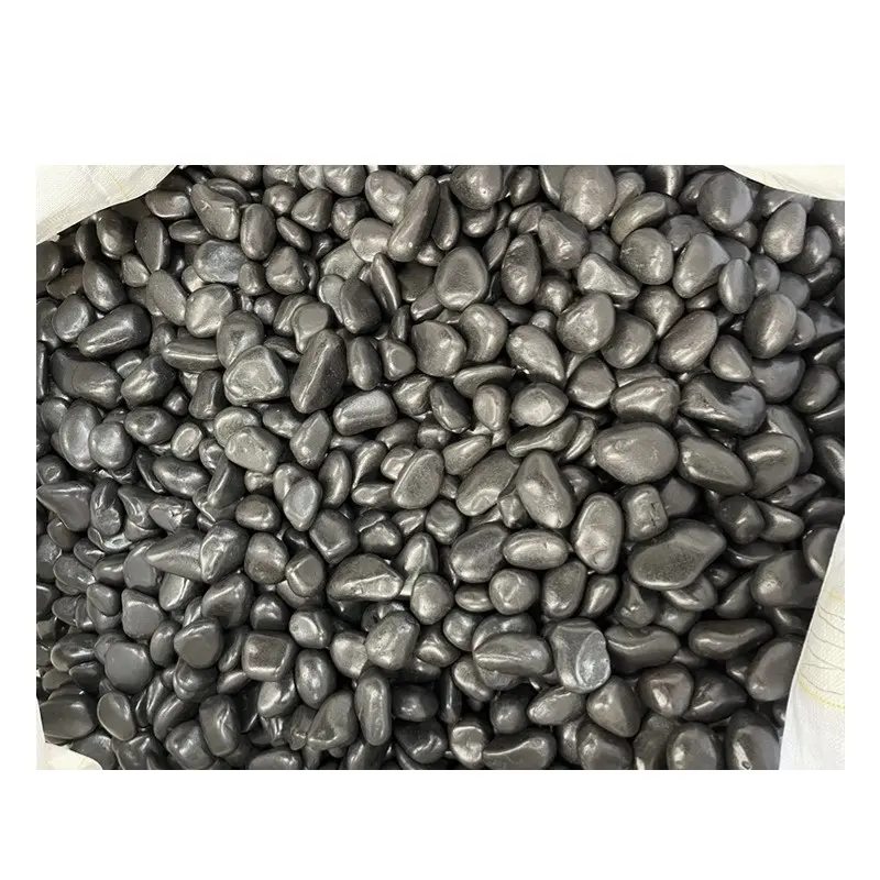 Polished Black River Rock Mosaic Tile Outdoor PEbble Stone for Garden Park Villa Exterior Polished Finish Available for Sale
