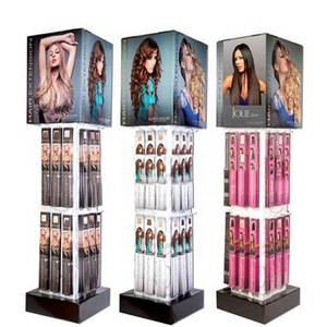 Benutzer definierte Beauty Salon Store Einzelhandel Braid Haars pange Bündel Perücke Erweiterung Kosmetik Make-up Werkzeuge Haken rotierende Display Rack Stand - Product Image 1