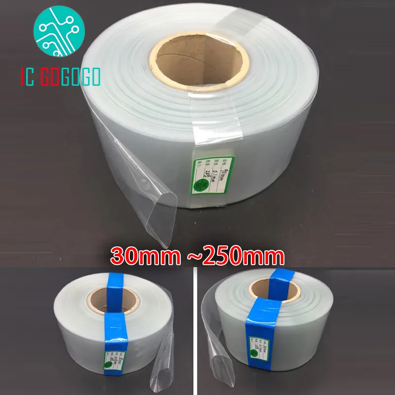 30Mm-250Mm Trong Suốt 18650 Pin Lithium Gói Nhiệt Co Ống Bọc Da PVC Co Lại Ống Phim Tay Áo Cách Nhiệt