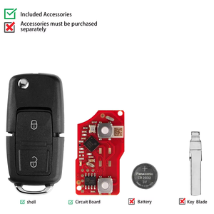 Xhorse กุญแจรีโมท XKB528EN พับได้สองปุ่มสไตล์ B5กุญแจรีโมทสากลรุ่นที่สอง - Product Image 1