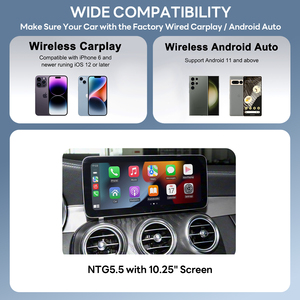 Kotak pintar antarmuka Video otomatis <span class=keywords><strong>Android</strong></span> dan CarPlay nirkabel khusus untuk Mercedes Benz NTG5.5 2016 2022 dengan layar 10.25 inci - Product Image 6