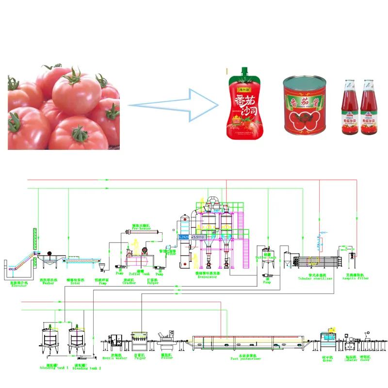 Factory Offer Small Scale 500Kg/H Tomato Paste And Sauce Production Line