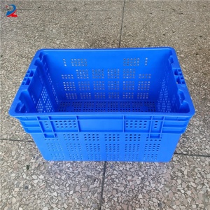 Caja de almacenamiento de plástico anidadas y apilables para uso en supermercado, para verduras y pescado
