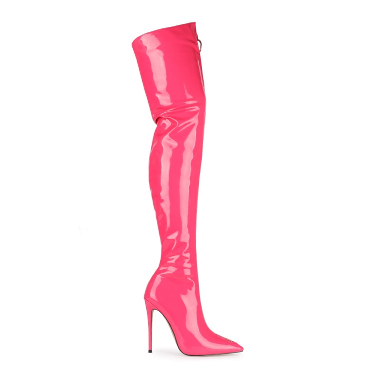 cuir verni rouge rose