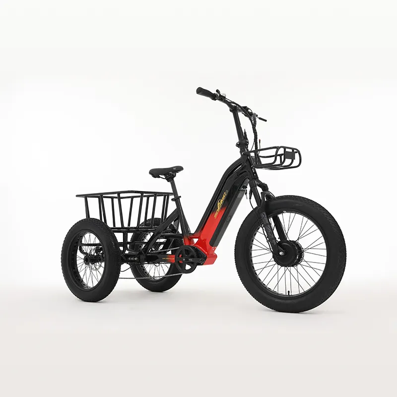Alta velocidade Motocicleta Gordura Pneu Pedal Assist 3 rodas Elétrica Adulto Trike Bicicleta Para Pessoas Idosos