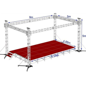 カスタマイズ可能400x40 0/300x 300mm DJスピゴット円形アルミニウムトラススタンドポータブル三角形/正方形パターンステージ用ディスプレイ - Product Image 1