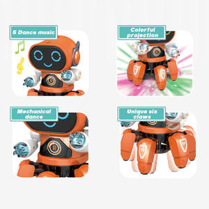 Çocuklar akıllı elektronik insansı Robot oyuncak ahtapot akıllı B/o altı pençeleri yürüyüş Bumble arı mekanik dans eden Robot hafif müzik - Product Image 5