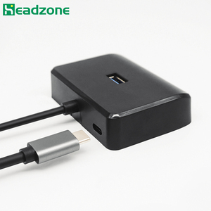 Masaüstü Laptop için Headzone USB 3.0 Hub kare tasarım çok Port genişletici güç adaptörü USB C arayüzü veri Splitter yatak odası - Product Image 2