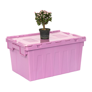 Venta caliente grande encajable PP Tote Box contenedores de almacenamiento de alta resistencia apilable distribución logística para caja de plástico - Product Image 1