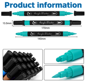KHY çift uçlu 24/36 renkli Graffiti Nip 4.5MM Nib geniş İpucu yağ büyük yuvarlak kırmızı çift İpucu akrilik boya kalemi kalem - Product Image 3