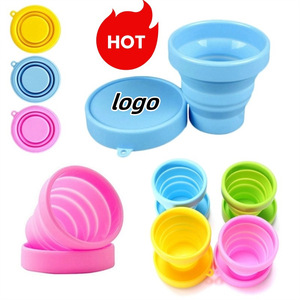 New Arrival Eco-Friendly Silicone Drinkware Heat Resistant Foldable <strong>Cup</strong> for Hiking Camping Picnic <strong>Round</strong> Pattern Collapsible - Product Image 6