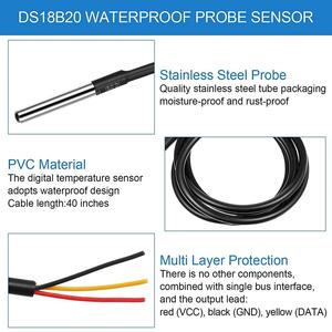 DS18B20温度センサーモジュールキット防水100CMデジタルセンサーケーブルステンレス钢プローブ端子アダプター - Product Image 3