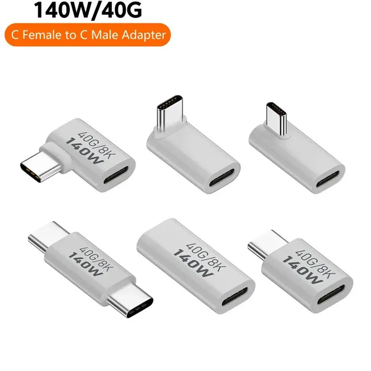 Adaptor OTG Tipe C 140W 40Gbps, adaptor Transfer Data USB C ke Tipe C, konverter pengisian cepat USB 3.1 untuk Macbook