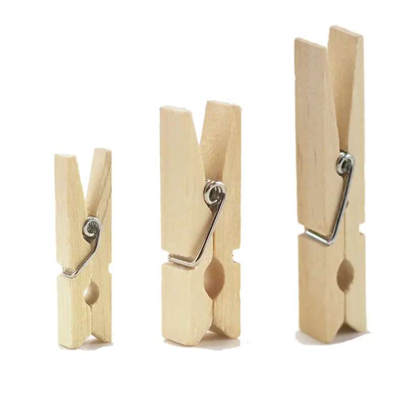 Clip in legno di bambù molletta in legno con graffetta per foto in legno clip per artigianato da appendere