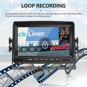 AHD 7 Inch 4 Split Screen <strong>Monitor</strong> Full Color Night Vision Reversing Camera 4-channel <strong>Input</strong> for Trucks - Product Image 3