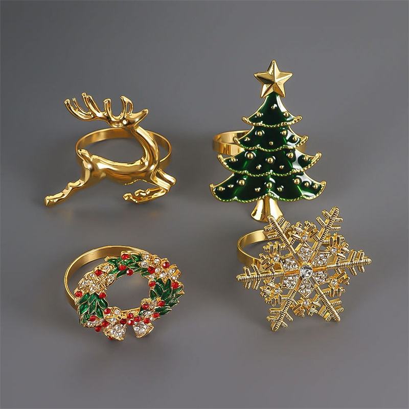 Christmas set Christmas wreath bells Snowflake napkin ring