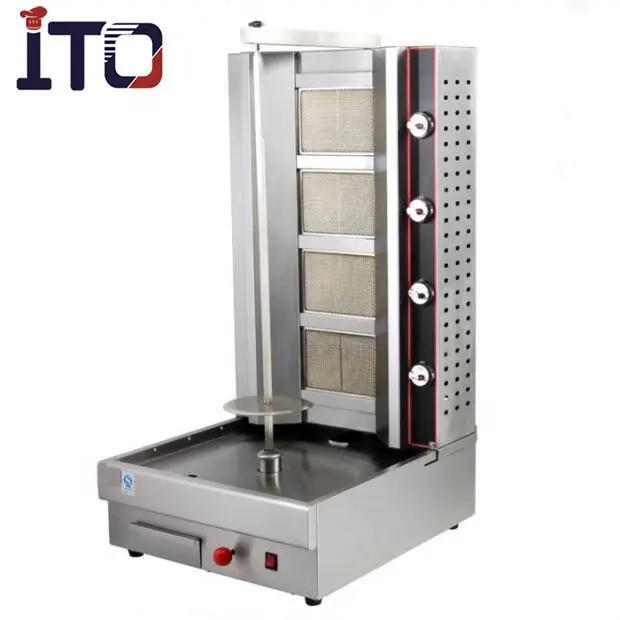 Máquina automática Vertical de Gas para asar pollo, aparato para Shawarma