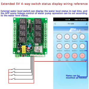 Tuya 8チャンネルWiFi/Zigbeeリモートコントロールリレーサポート4ウェイ回路ステータス表示 + 4温度と湿度入力制御 - Product Image 4