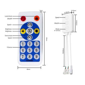 Dc5-24V SP601E LED-Controller Dual-Ausgang Smart Music 3Pin 4Pin 5050 Rgb Individuell adressierbarer Strip-Controller