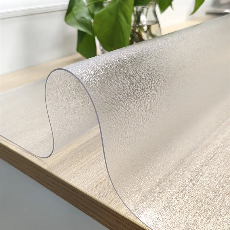 1.2mm One side smooth, one side textured Matte Transparent Clear PVC Thick Film for Tablecloth/Cover