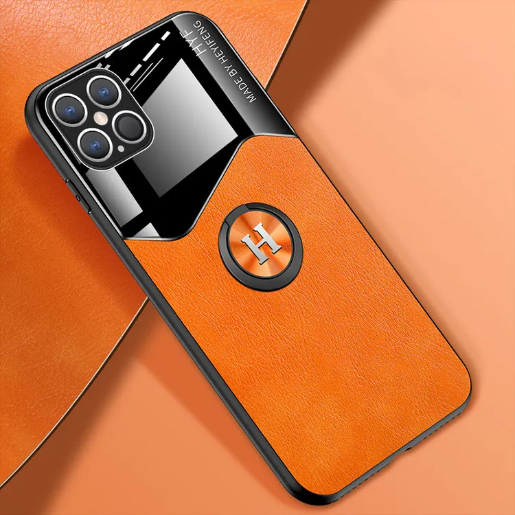 Spiegel Fundas Auto Magnetische Kickstand Cover Ring Holder Shockproof Leather Phone Case Voor Huawei P40 Lite Mate 20 30 40 pro