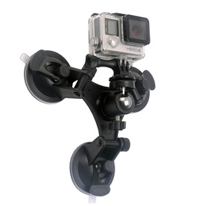 トリプルサクションカップマウントDJI OSMOアクション5 4 3 GoPro 13 12 11 10 9 8付き1/4 "Insta360 X5 X4 X3用標準スレッドアダプター - Product Image 4
