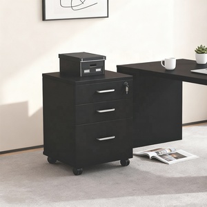 3 ngăn kéo cán theo dõi Tủ hồ sơ cho văn phòng gia đình cán máy in đứng gỗ dưới bàn tủ điện thoại di động Tủ hồ sơ màu đen - Product Image 2