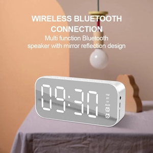 Mirror-altavoz inalámbrico de diente azul, minireloj despertador portátil, Cannon Mini, sistema de Audio Vehicular, transmisión de tarjeta