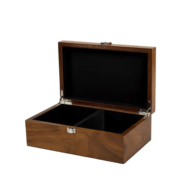 Wooden Box Manufacturing Custom Walnut Wood Box With Lock Velvelt Lining Wood Box