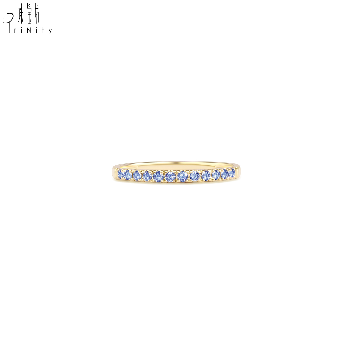 18K Yellow Gold Blue Sapphire