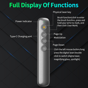 Doppio puntatore Laser penna RF Wireless Presenter telecomando faretto lente d'ingrandimento Turn Page PPT Clicker per Techer Meeting - Product Image 6