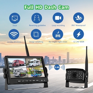 Monitor de cámara de visión trasera para camión, transmisor inalámbrico de respaldo de 2,4 ghz, sistema de cámara para autobús, semirremolque, 7, 9 y 10 pulgadas - Product Image 2