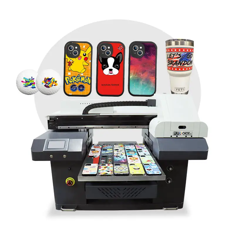 Jucolor Imprimante Digital 3 Heads A2 Flatbed UV Printer for Phone Case