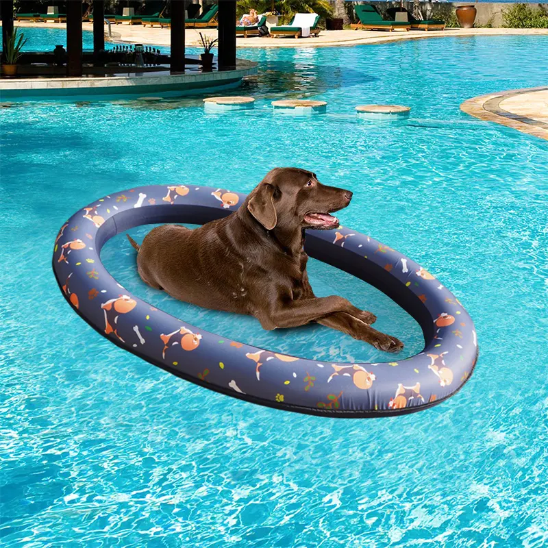 2022 Inflatable Pet Dog Floating Row Beach Toy for Dog Cat Swimming Tool Foldable Swimming Pool Floating Row Bed Water Toy