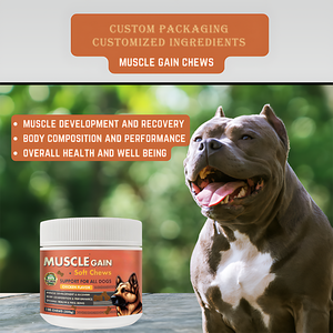 Integratore Alimentare per Cani Certificato FDA: HMB, <span class=keywords><strong>BCAA</strong></span> e Collagene in Compresse Morbide per Sviluppo Muscolare e Aumento di Peso - Product Image 4