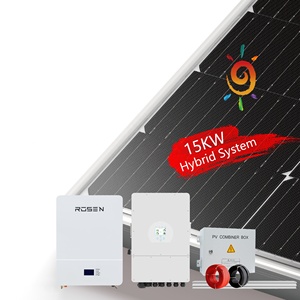 Uso doméstico y comercial Rosen Hybrid off Grid 5kw 10kw 15W Sistema de energía solar Almacenamiento de batería