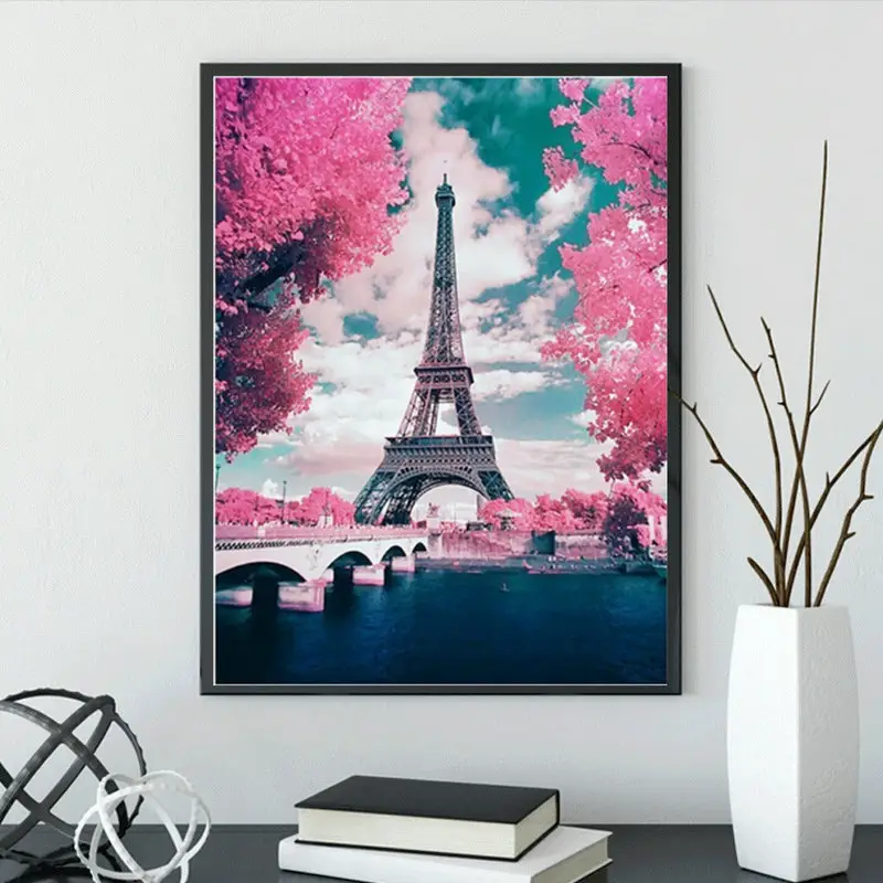 30*40cm Hot Selling Diy Diamant malerei Hochwertige Gemälde und Wand kunst Moderne Ästhetik Turm farbe 5D Diamant malerei