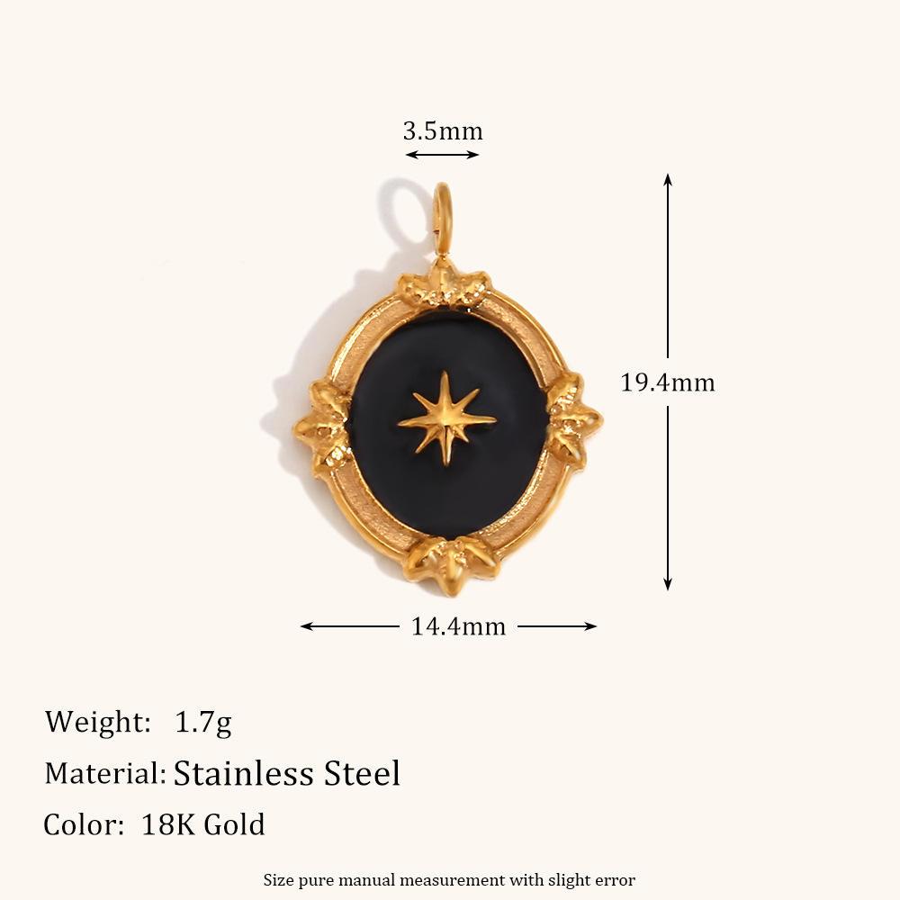 Pendentif étoile rétro à huit branches-or