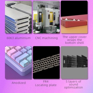 Kit de teclado mecánico AL65 Aluminio personalizado Tri-mode BT/2,4G/Tipo-C 65% Diseño RGB Base de teclado para juegos de intercambio en caliente - Product Image 3