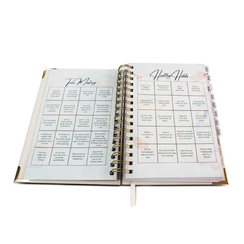 2024 Notebooks Aanpasbaar Op Maat Drukwerk Dagelijks Wekelijks Dagboek Notitieboek Spiraalvormige Binding Reisplanner Met Doos