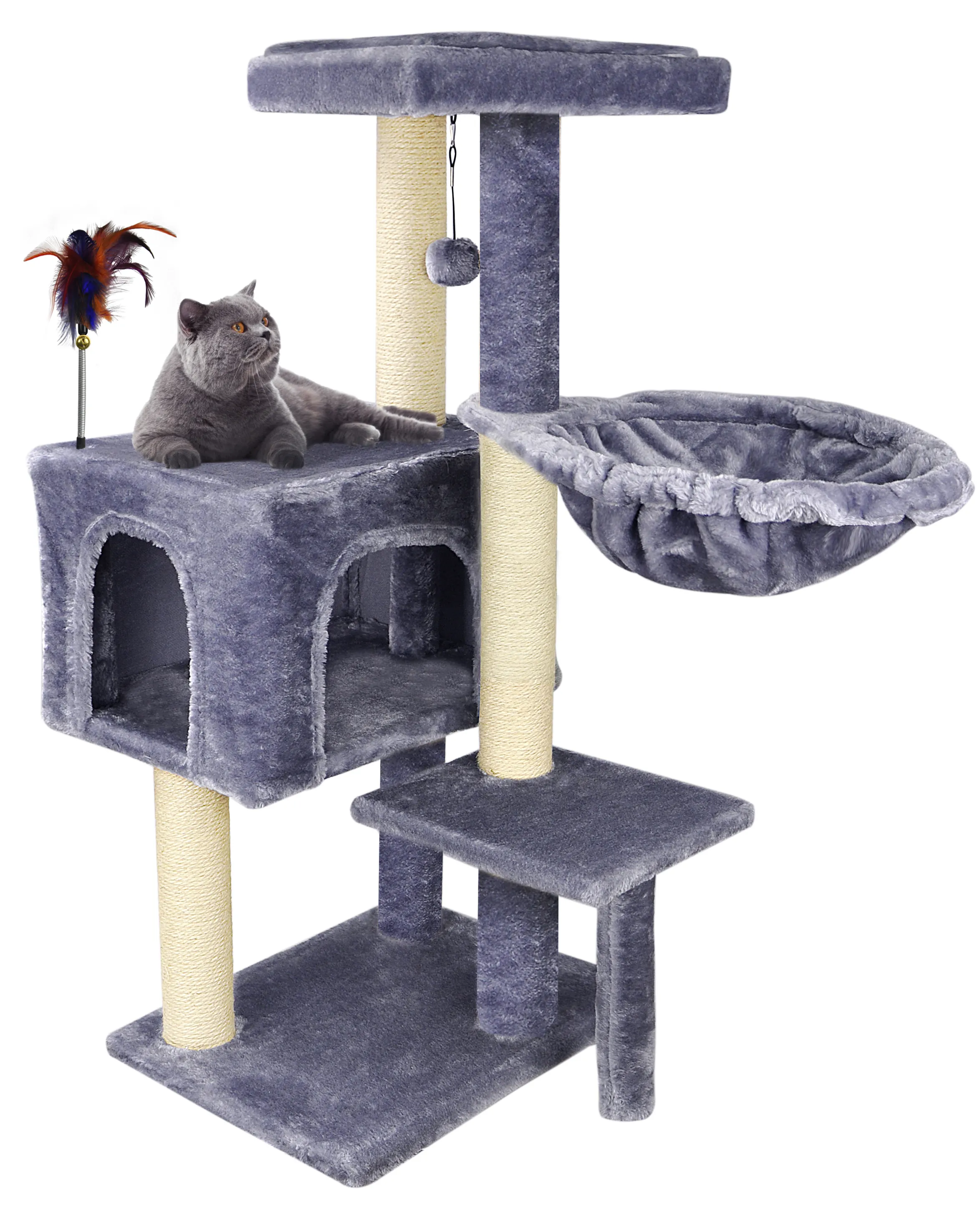 Sıcak satış tasarımcı fabrika doğrudan satış tırmalama kedi kulesi ağaç ev Pet kınamak