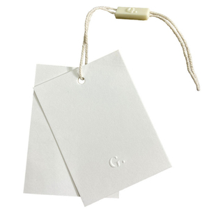 Cadena de ropa personalizada gratis Etiqueta colgante de plástico Etiquetas colgantes de papel para ropa Logotipo propio - Product Image 1