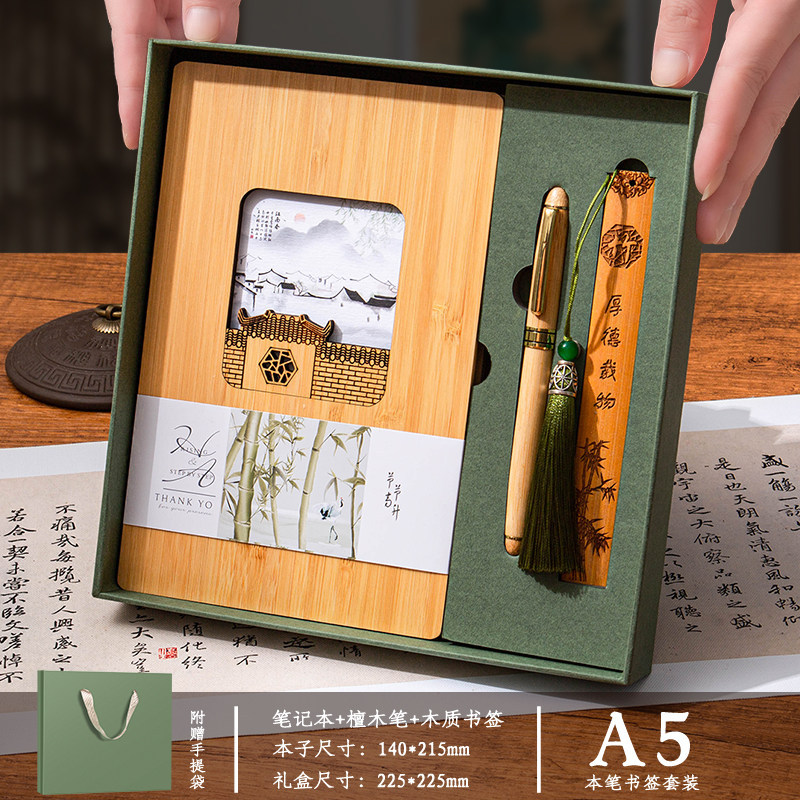 Conjunto de tres piezas: Ciudad acuática verde de Jiangnan.