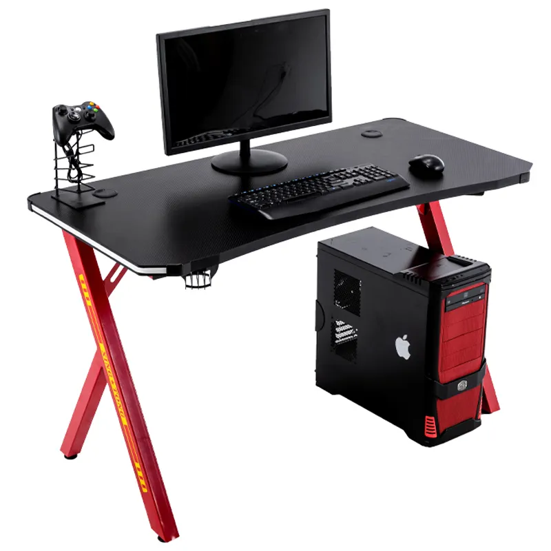 Современный игровой стол с изображением черного цвета, мебель для домашнего офиса, деревянный ноутбук, ПК, угловой гоночный игровой компьютерный стол