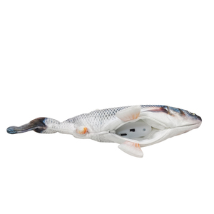 Juguete interactivo de gato de peluche al por mayor, pez flopping eléctrico recargable con hierba gatera, juguete de pez Kicker de gato móvil realista - Product Image 4