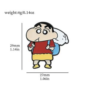 Komik karikatür mum boya shin-chan Anime pimleri Nohara <span class=keywords><strong>Shiro</strong></span> birden fazla emaye Metal rozet aksesuarları giyim dekorasyon kadın hediyeler