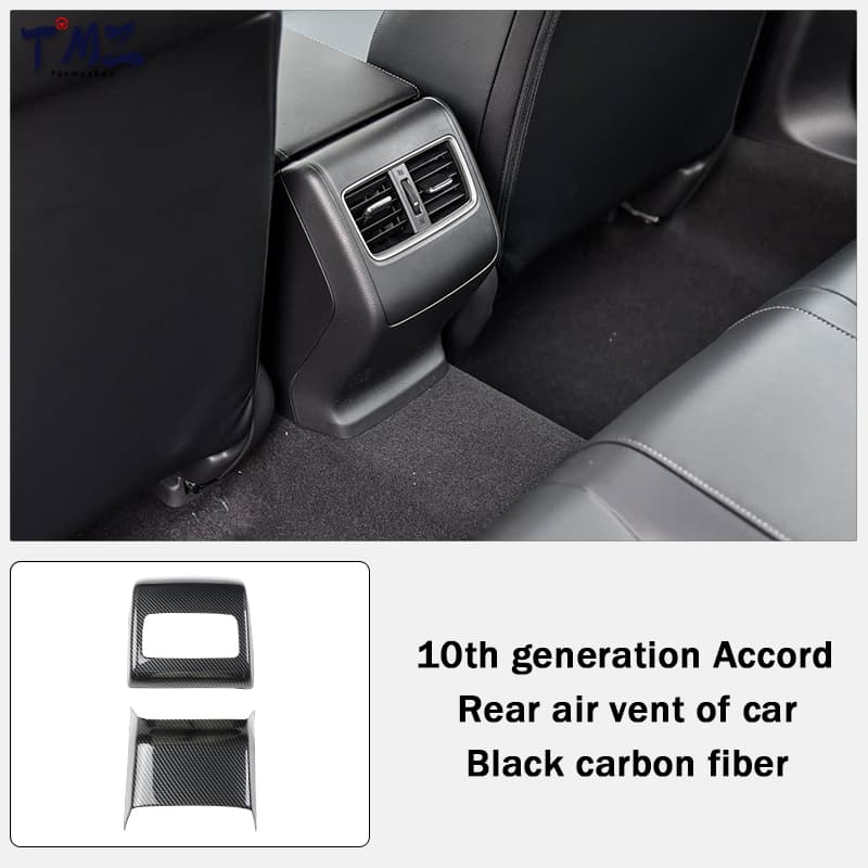 Ventilación trasera de fibra de carbono negra para coche, 2 piezas