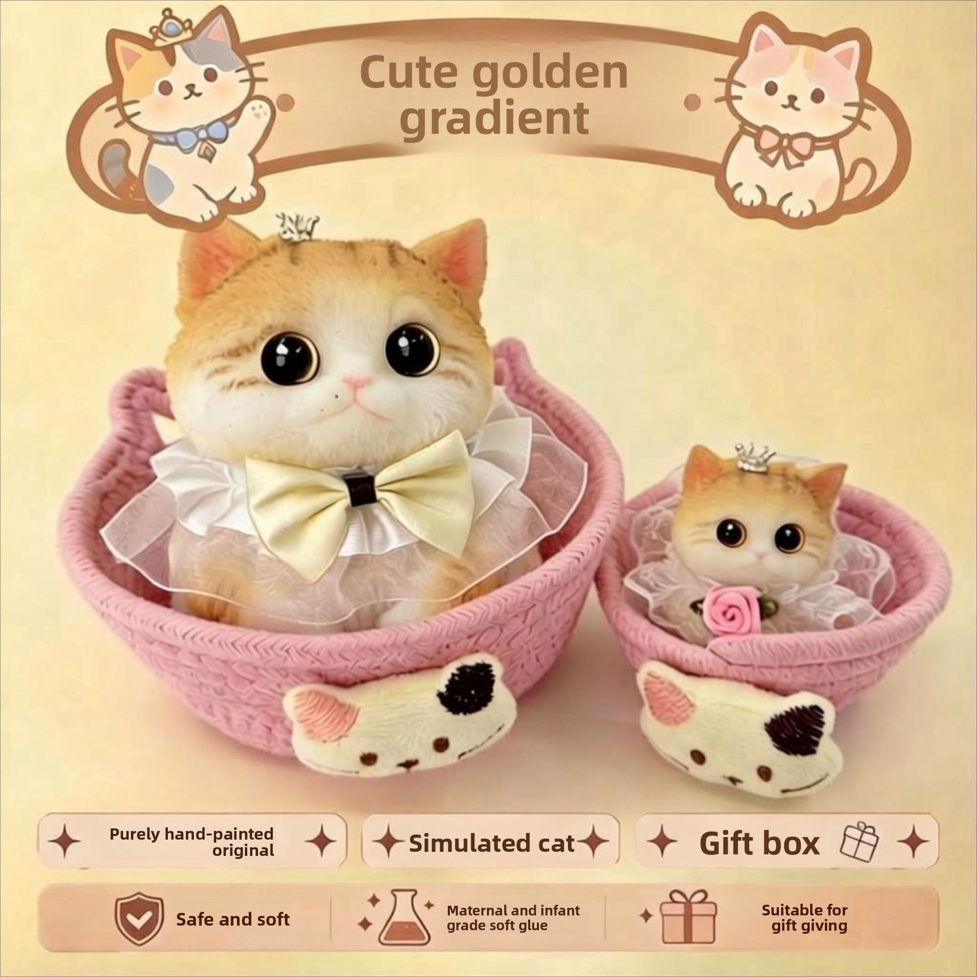 Simpatico gatto con sfumature dorate