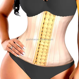Lateks bel eğitmen korse vücut şekillendirici kum saati zayıflama kılıf yüksek sıkıştırma Shapewear 25 çelik kemik Fajas kolombiyalı kuşak